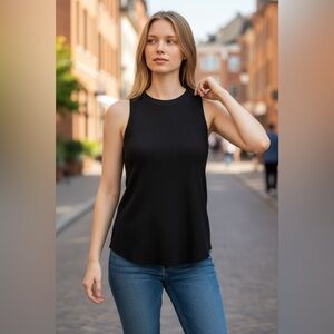 Zara Black Ribbed Tank Top